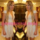Vestido em renda Champagne